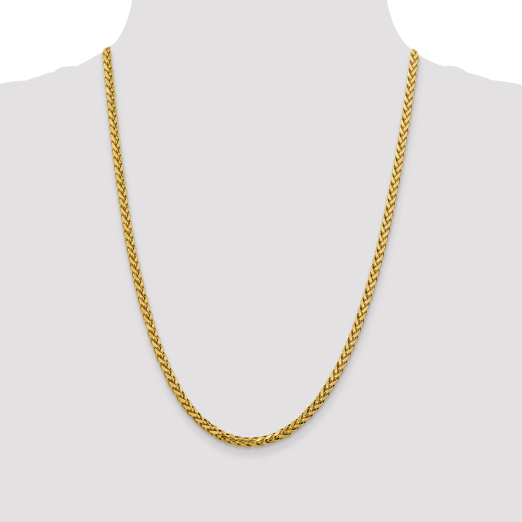 14k 3.7mm Semi-solid D/C Wheat Chain