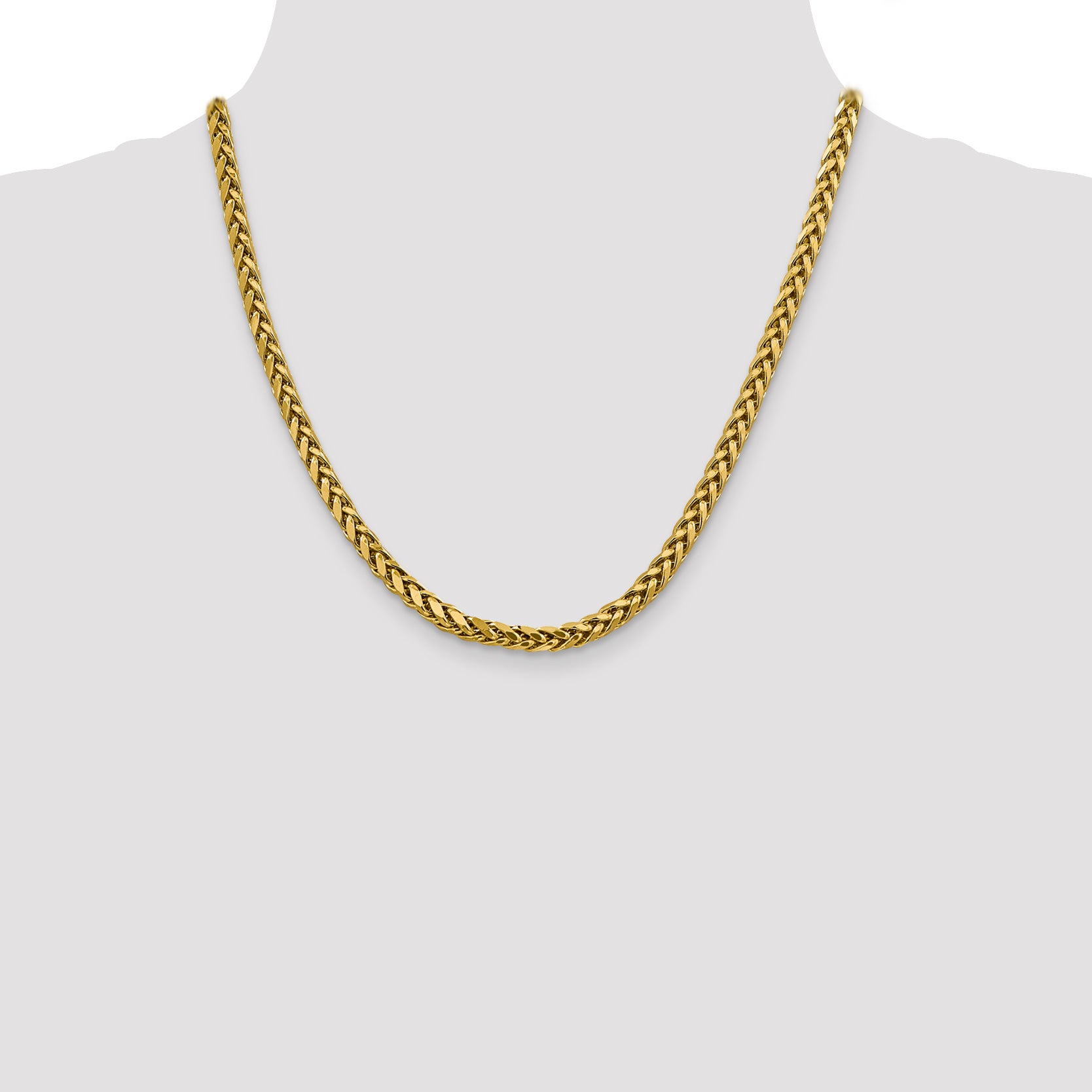 14k 5mm Semi-solid D/C Wheat Chain