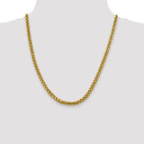 14k 5mm Semi-solid D/C Wheat Chain