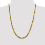 14k 5mm Semi-solid D/C Wheat Chain