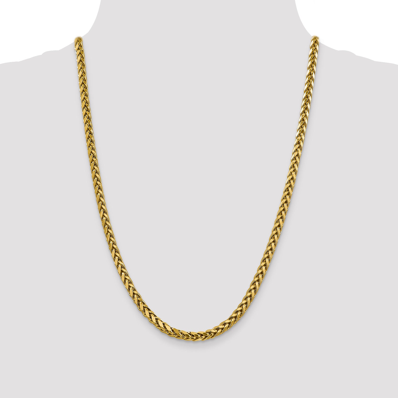 14k 5mm Semi-solid D/C Wheat Chain