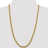 14k 5mm Semi-solid D/C Wheat Chain