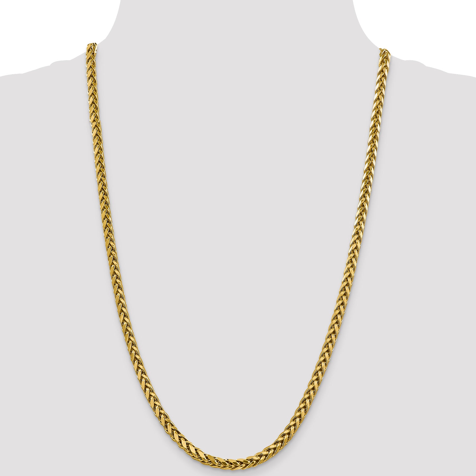 14k 5mm Semi-solid D/C Wheat Chain