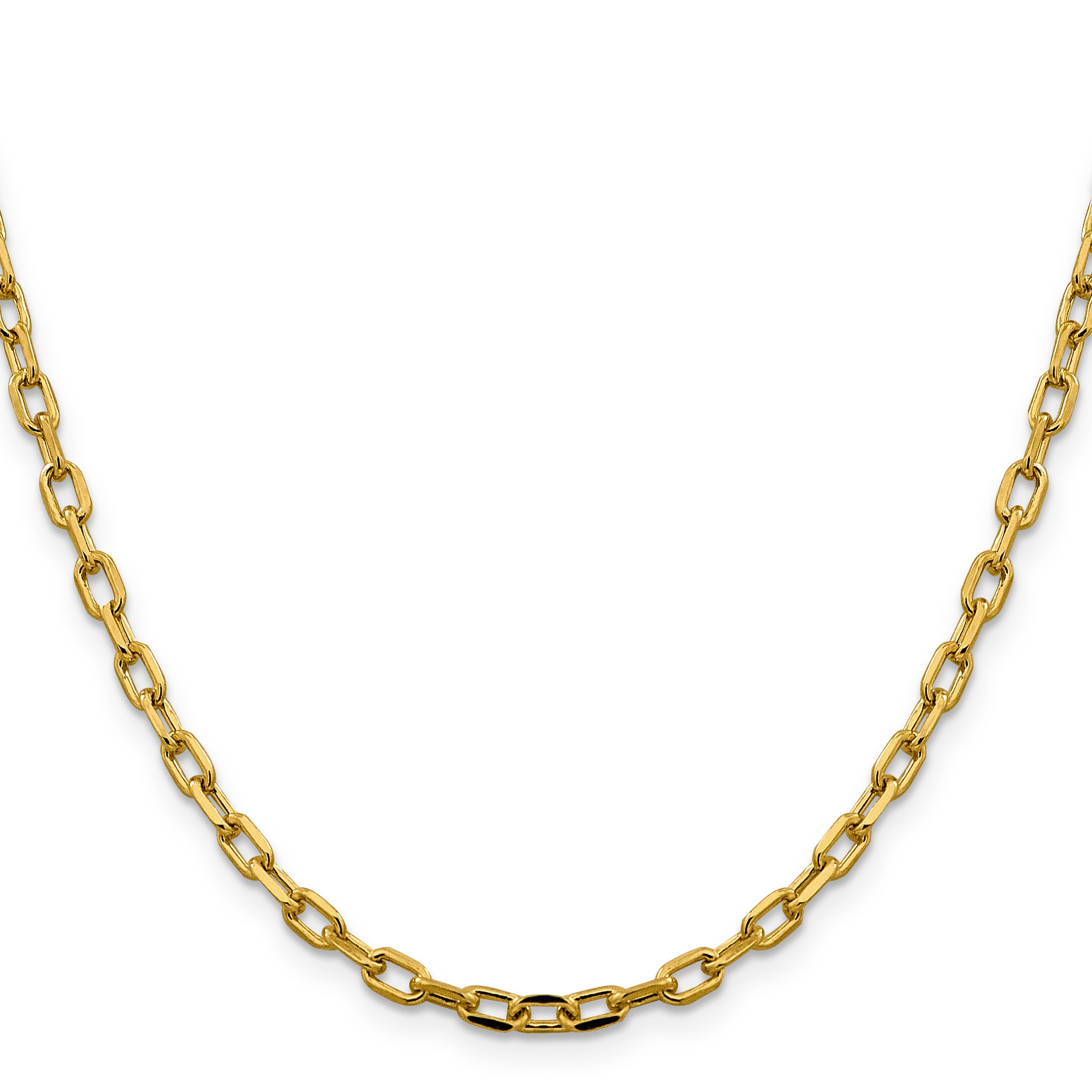 14k 3.7mm Semi-solid D/C Open Link Cable Chain