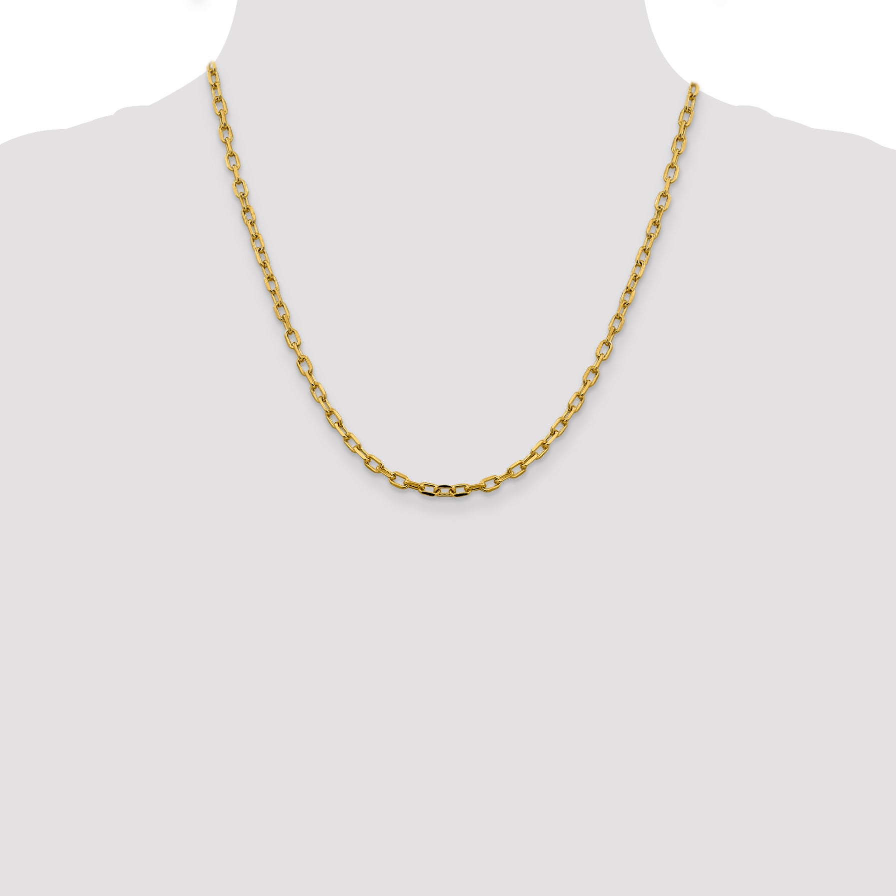 14k 3.7mm Semi-solid D/C Open Link Cable Chain