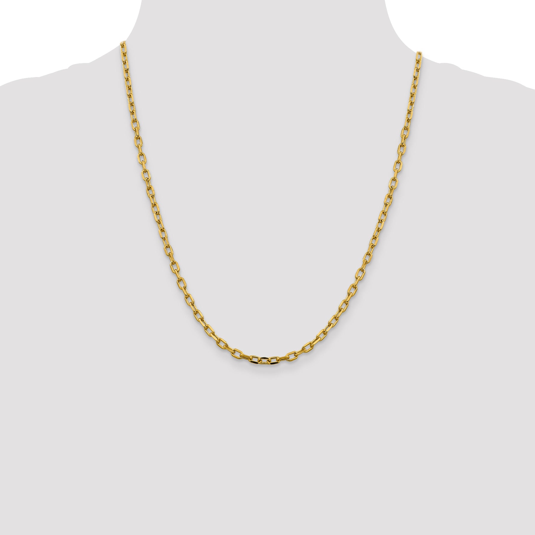 14k 3.7mm Semi-solid D/C Open Link Cable Chain
