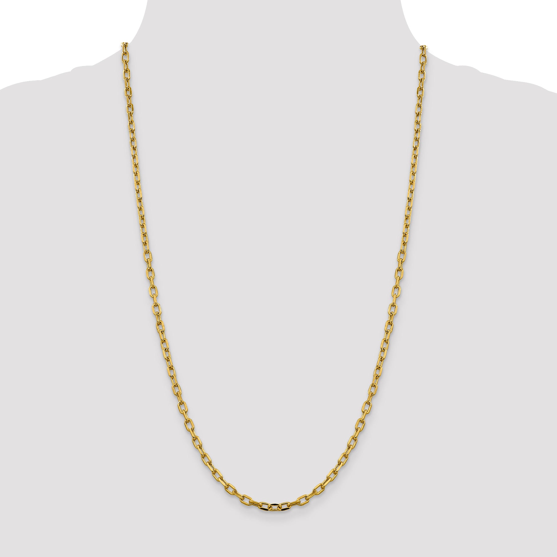 14k 3.7mm Semi-solid D/C Open Link Cable Chain