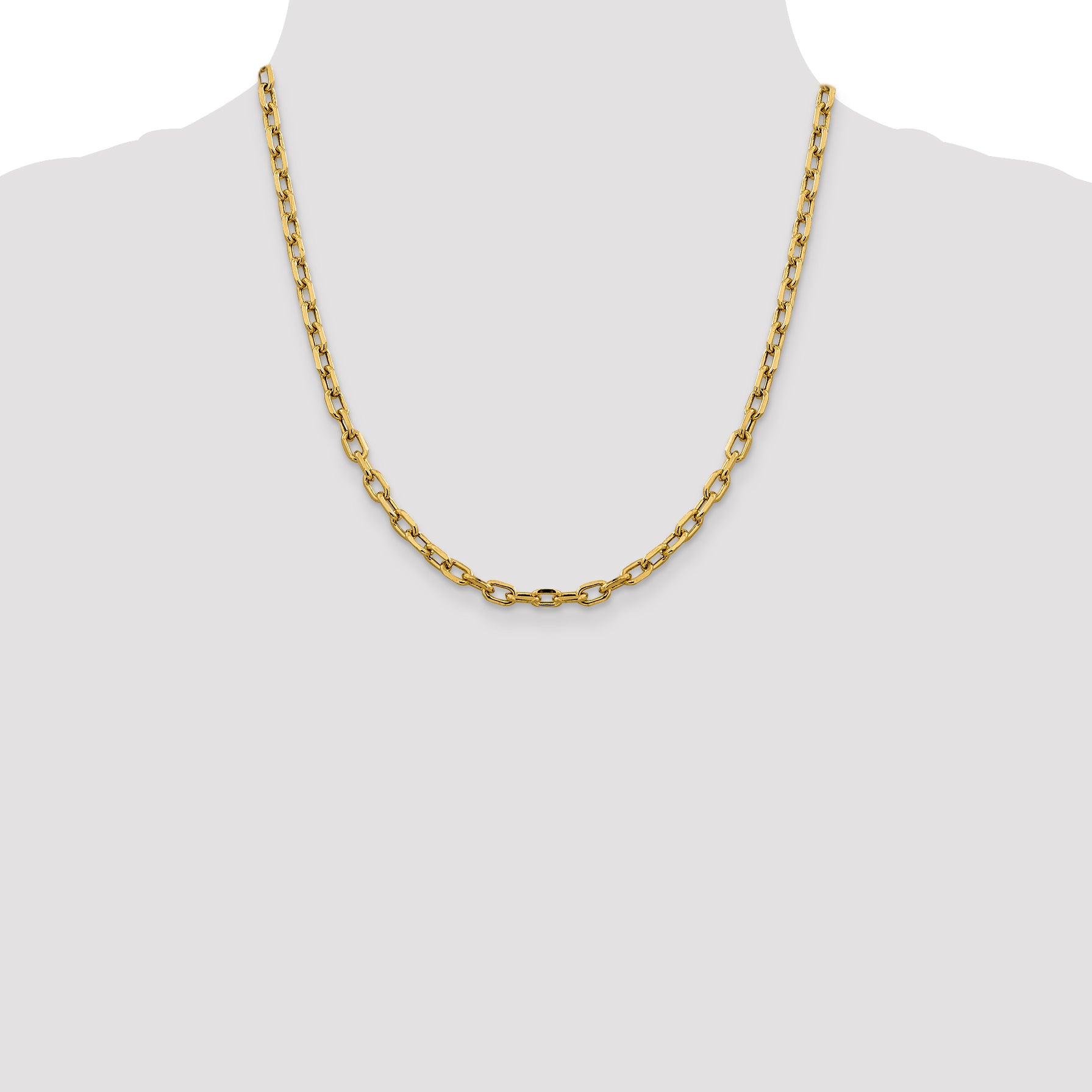 14k 4.9mm Semi-solid D/C Open Link Cable Chain