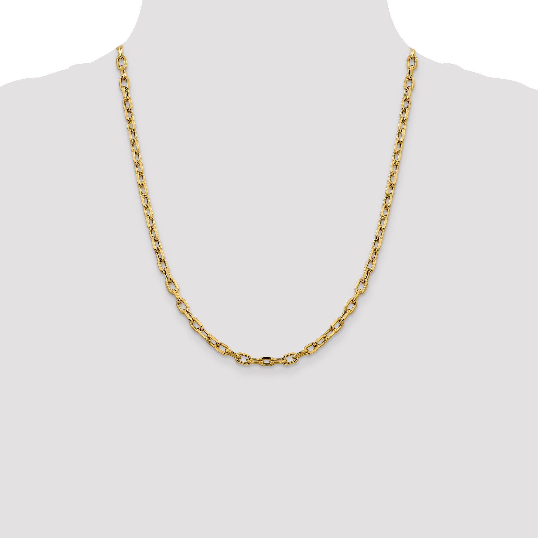 14k 4.9mm Semi-solid D/C Open Link Cable Chain