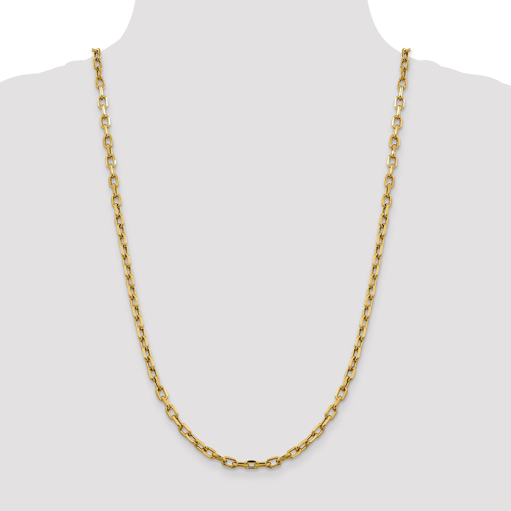 14k 4.9mm Semi-solid D/C Open Link Cable Chain