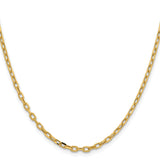 14k 3mm Semi-solid D/C Open Link Cable Chain