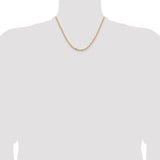 14k 3mm Semi-solid D/C Open Link Cable Chain