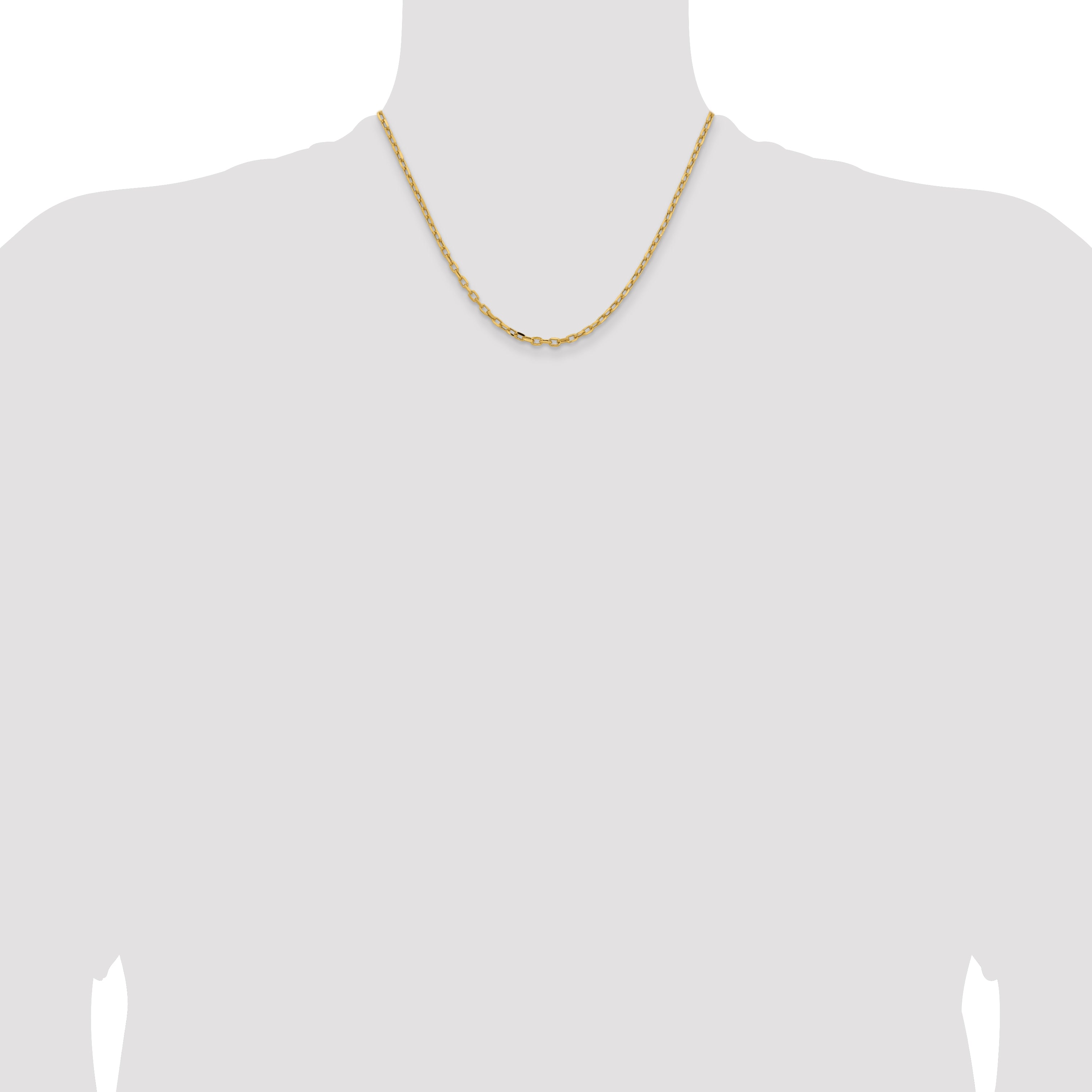 14k 3mm Semi-solid D/C Open Link Cable Chain