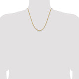 14k 3mm Semi-solid D/C Open Link Cable Chain