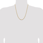 14k 3mm Semi-solid D/C Open Link Cable Chain