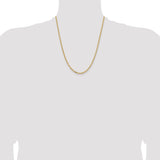 14k 3mm Semi-solid D/C Open Link Cable Chain