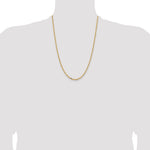 14k 3mm Semi-solid D/C Open Link Cable Chain