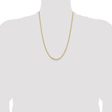 14k 3mm Semi-solid D/C Open Link Cable Chain