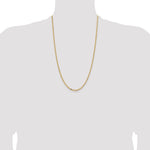 14k 3mm Semi-solid D/C Open Link Cable Chain