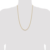 14k 3mm Semi-solid D/C Open Link Cable Chain