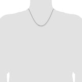14k White Gold 3mm Semi-solid D/C Open Link Cable Chain