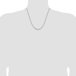 14k White Gold 3mm Semi-solid D/C Open Link Cable Chain