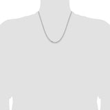 14k White Gold 3mm Semi-solid D/C Open Link Cable Chain