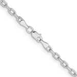 14k White Gold 3mm Semi-solid D/C Open Link Cable Chain