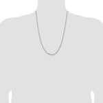 14k White Gold 3mm Semi-solid D/C Open Link Cable Chain