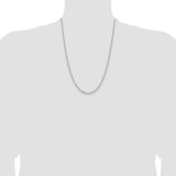 14k White Gold 3mm Semi-solid D/C Open Link Cable Chain