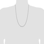 14k White Gold 3mm Semi-solid D/C Open Link Cable Chain