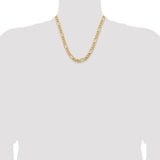 14k 8.5mm Semi-Solid Figaro Chain