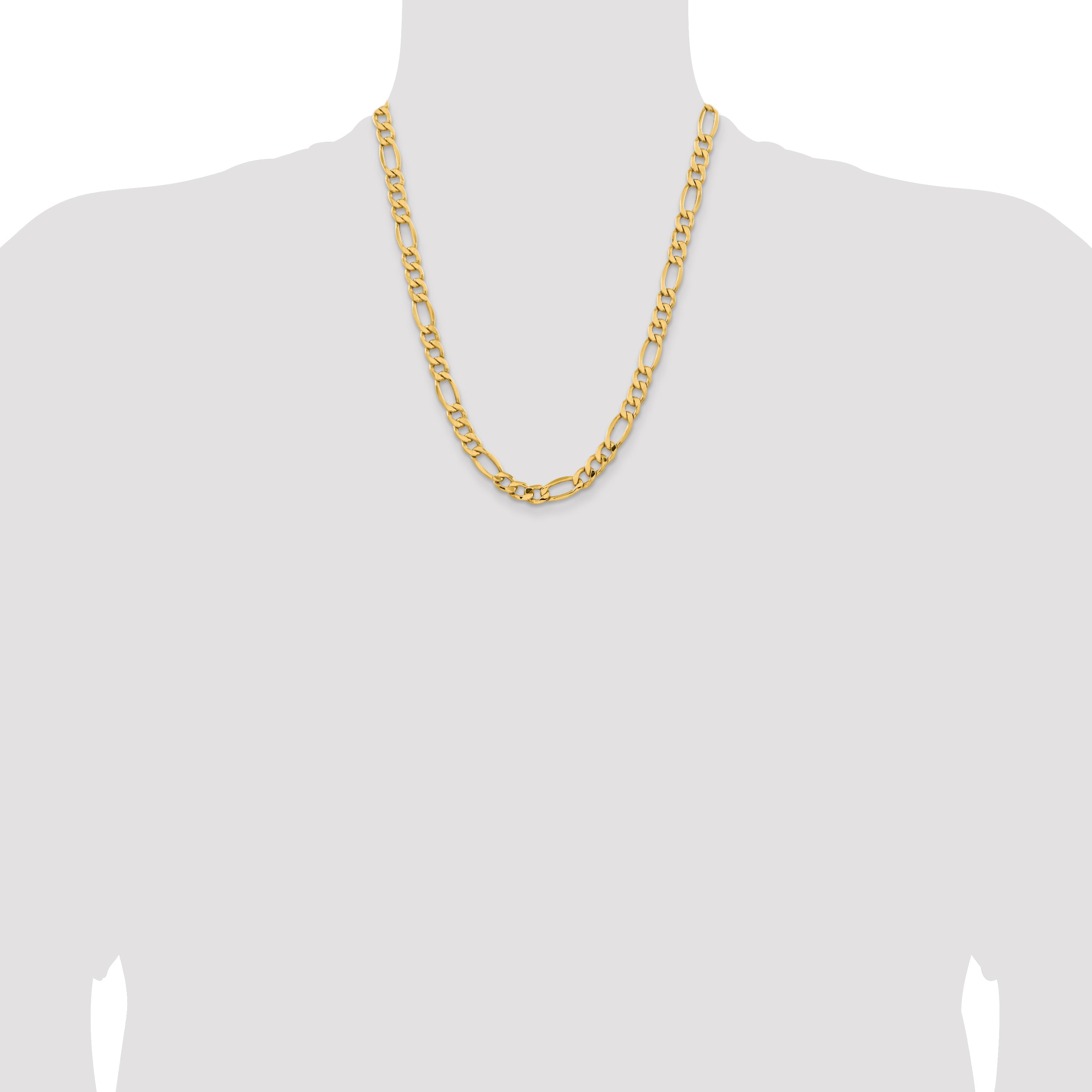 14k 8.5mm Semi-Solid Figaro Chain