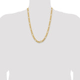14k 8.5mm Semi-Solid Figaro Chain