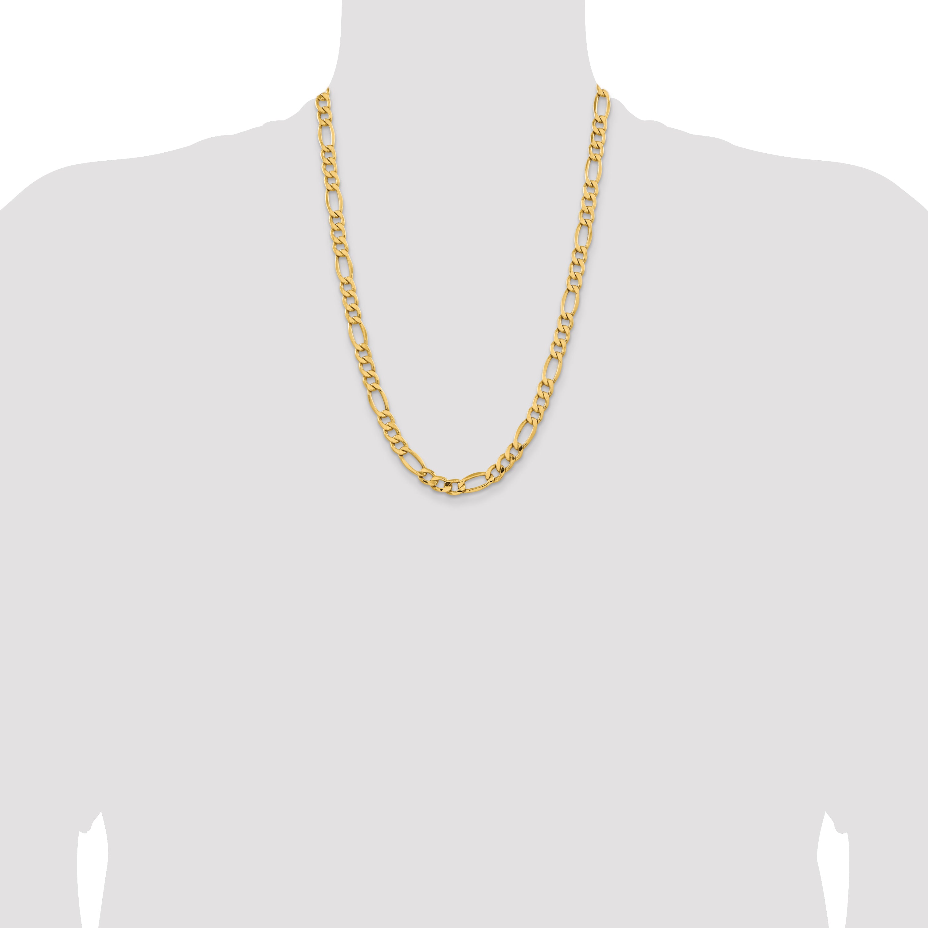 14k 8.5mm Semi-Solid Figaro Chain