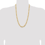 14k 8.5mm Semi-Solid Figaro Chain