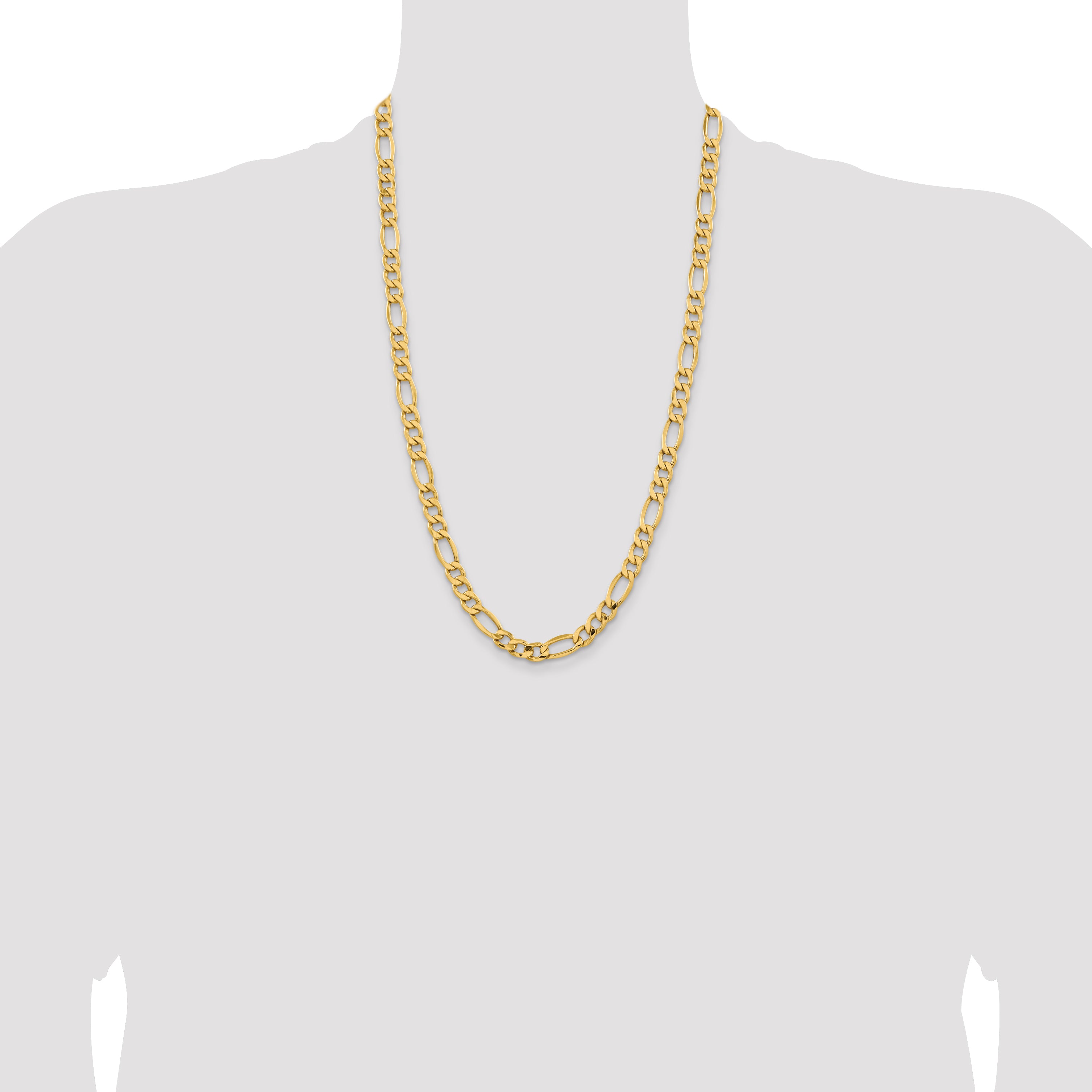 14k 8.5mm Semi-Solid Figaro Chain