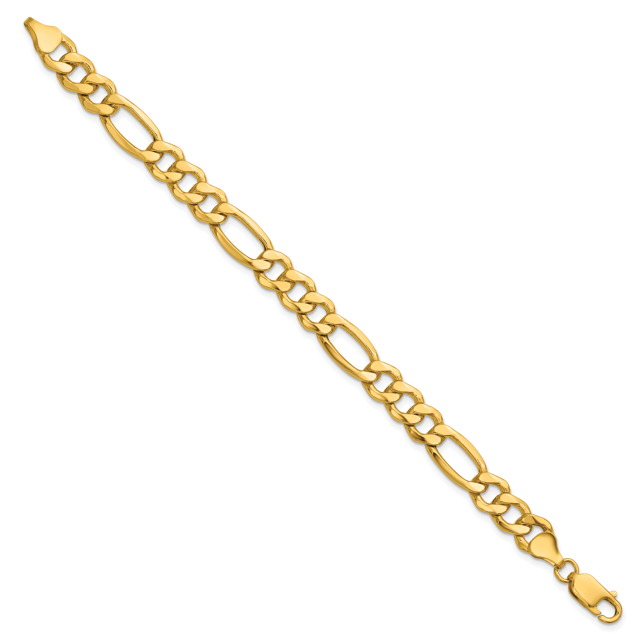 14k 8.5mm Semi-Solid Figaro Chain