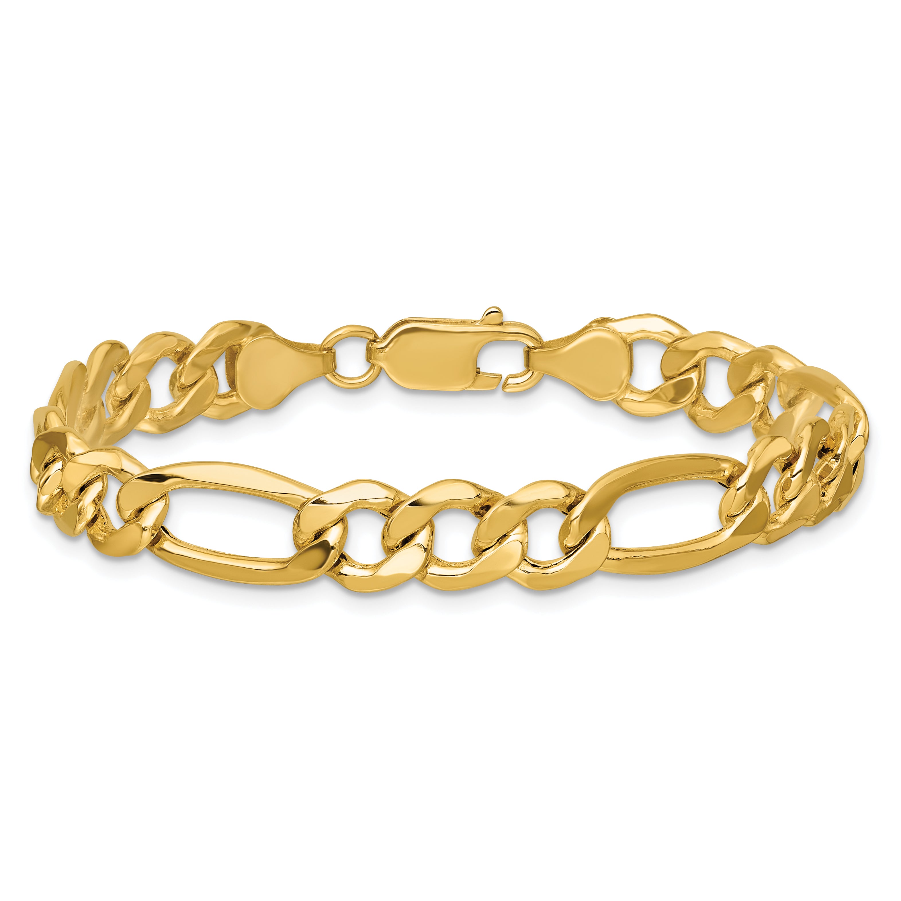14k 8.5mm Semi-Solid Figaro Chain