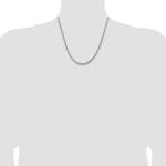 14k White Gold 3.6mm Semi-Solid Round Box Chain