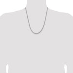 14k White Gold 3.6mm Semi-Solid Round Box Chain