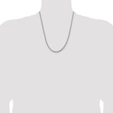 14k White Gold 3.6mm Semi-Solid Round Box Chain
