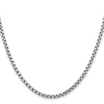 14k White Gold 3.6mm Semi-Solid Round Box Chain