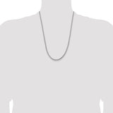 14k White Gold 3.6mm Semi-Solid Round Box Chain