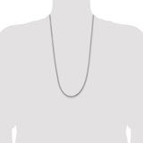 14k White Gold 3.6mm Semi-Solid Round Box Chain