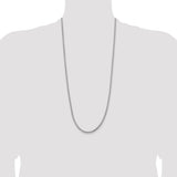 14k White Gold 3.6mm Semi-Solid Round Box Chain