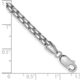 14k White Gold 3.6mm Semi-Solid Round Box Chain