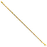 14k 2.85mm Semi-Solid Curb Chain Anklet
