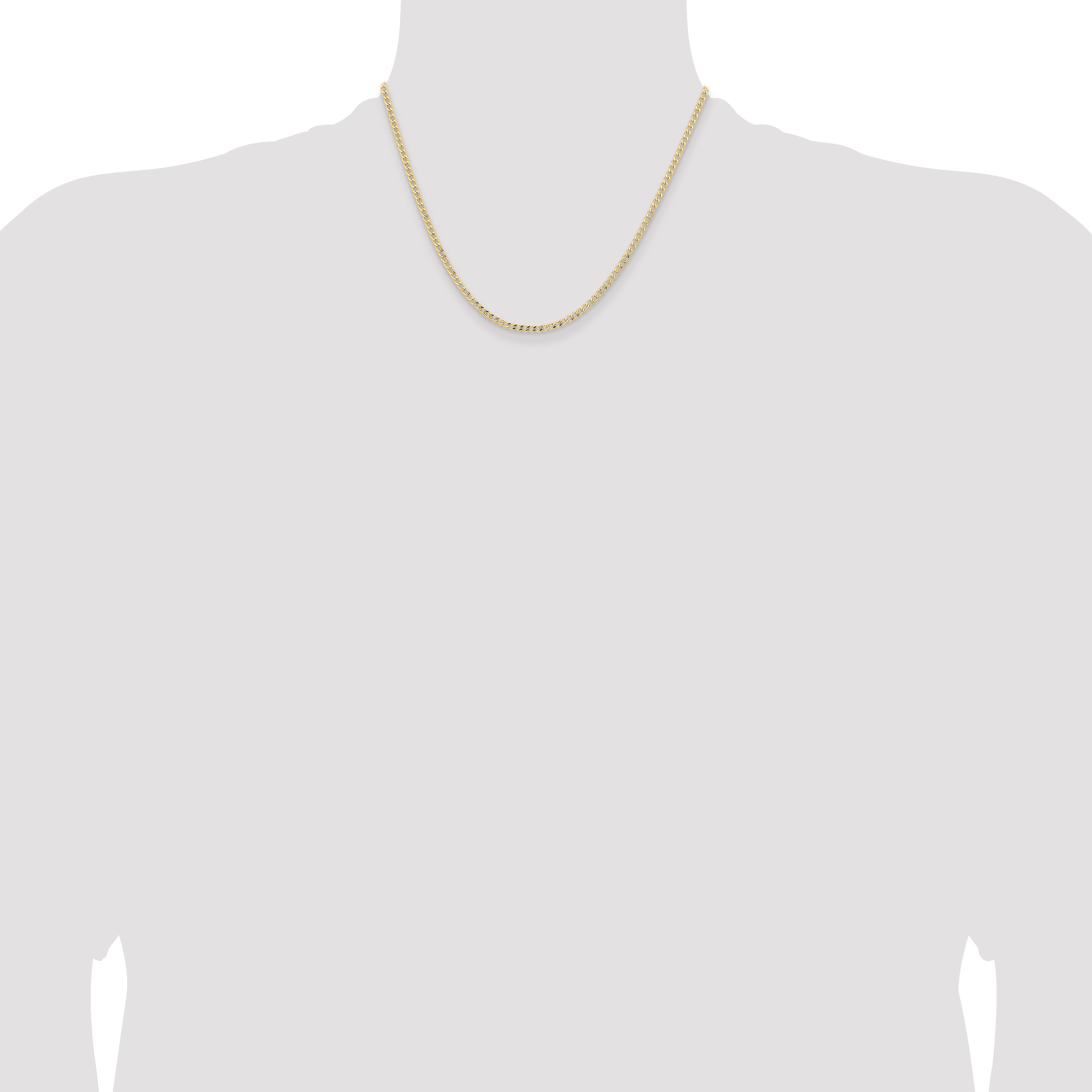 14k 2.85mm Semi-Solid Curb Chain