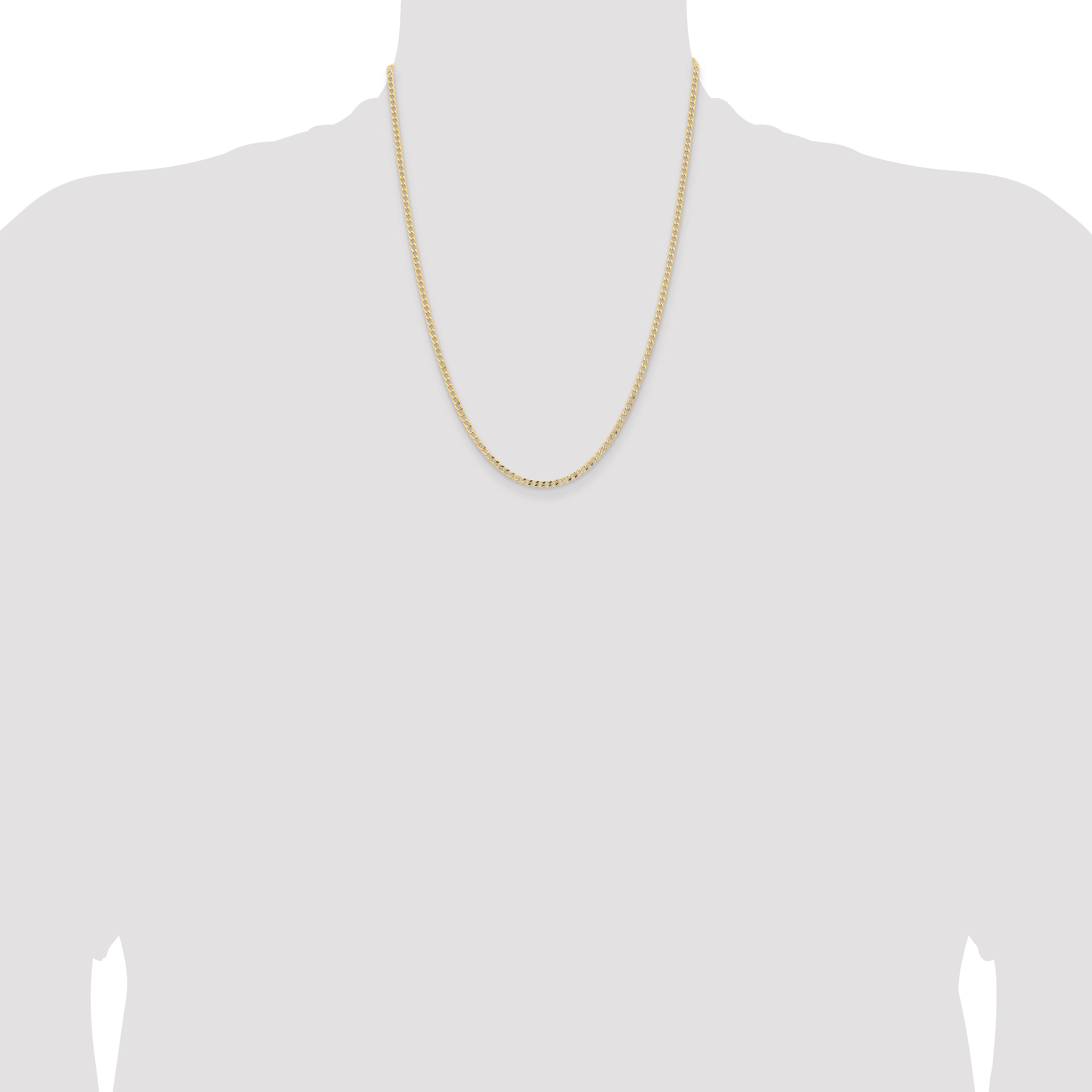14k 2.85mm Semi-Solid Curb Chain